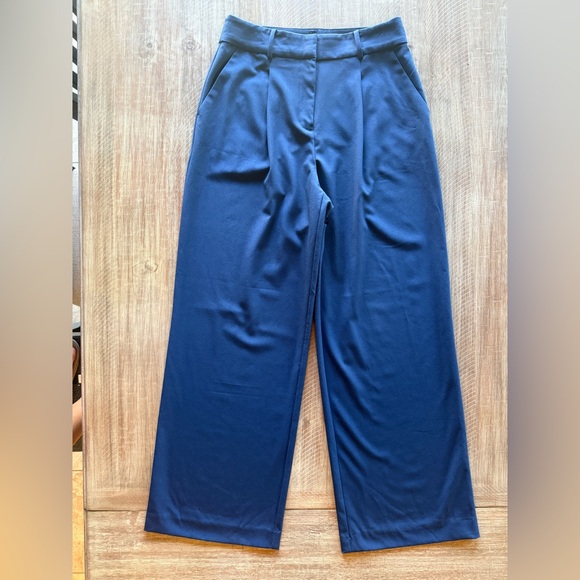 NWOT, LOFT Peyton Wide Leg Trousers, Navy, 4 - Picture 4 of 7